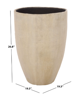 Cana Large Pedestal Planter — Beige — Planters