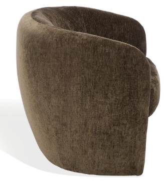 Everly Barrel Back Accent Chair — Dark Brown — Accent Chairs