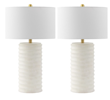 Melina Resin Table Lamp Set of 2 — White Shade (Set of 2) — Table Lamps