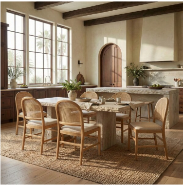 Laylie & Leather Chair — Natural (Set of 2) — Dining Chairs