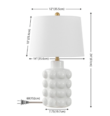 Konny Table Lamp — White Shade — Table Lamps