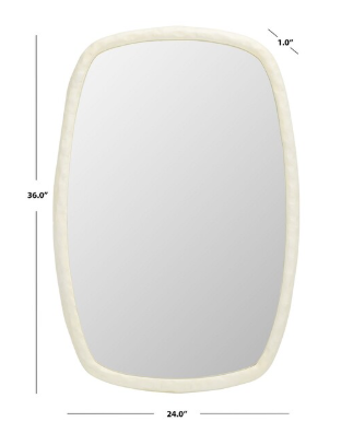 Raelee Aluminum/Mdf Mirror — Ivory — Mirrors