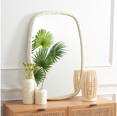 Raelee Aluminum/Mdf Mirror — Ivory — Mirrors