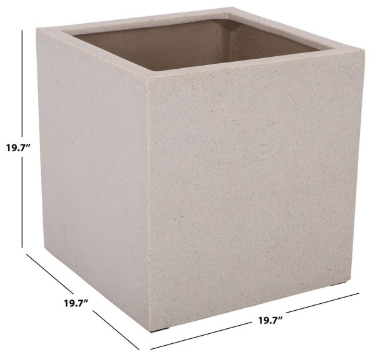 Marcy Low Wide Planter — Beige — Planters