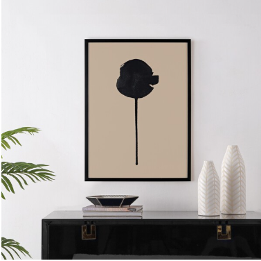 Shadow Of A Dandelion Framed Wall Art — Black — Wall Art