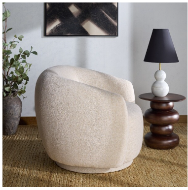 Florentina Swivel Chair — Taupe — Accent Chairs