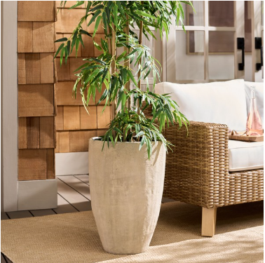 Cana Pedestal Planter Pot — Beige — Planters