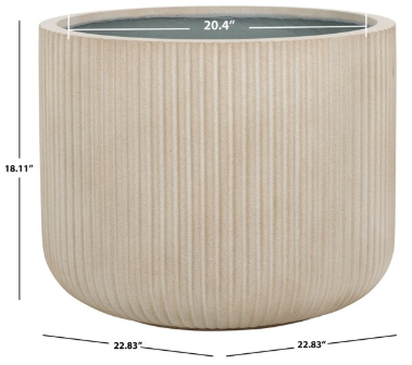 Lucca Large Planter Pot — Beige — Planters