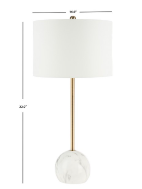 Kyrene Table Lamp — White Marble — Table Lamps