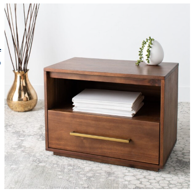 Poesy 1 Drawer Nightstand — Brown — Nightstands