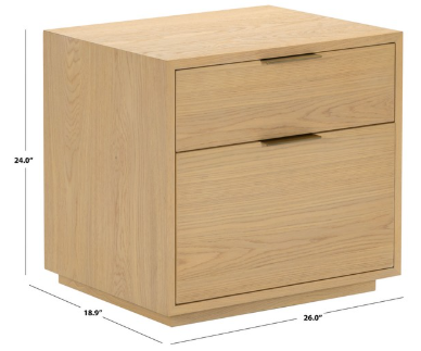 Gabribecca 2 Drawer Nightstand — Greige Oak — Nightstands