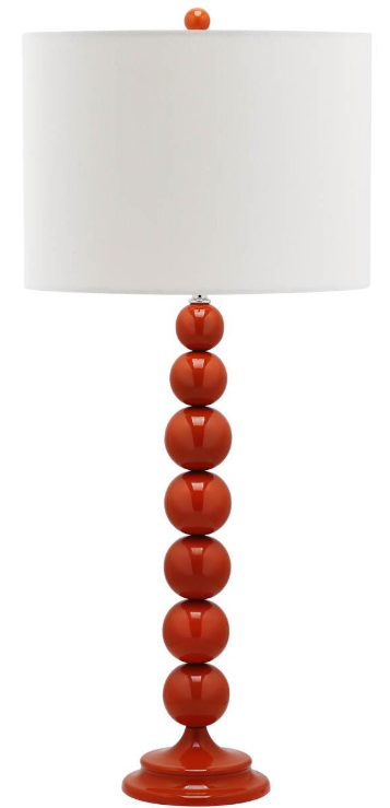Jenna 31.5-Inch H Stacked Ball Lamp — Blood Orange (Set of 2) — Table Lamps