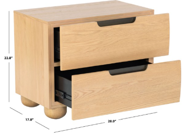 Beethoven 2 Drawer Nightstand — Natural — Nightstands